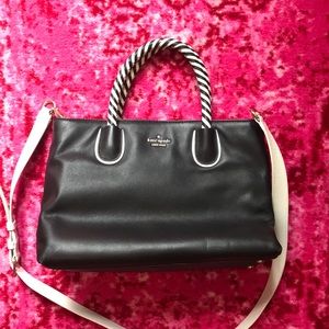 NWOT Kate Spade Woven Handles Leather Satchel Bag